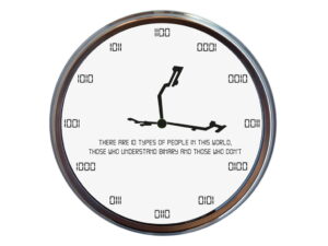 Ceasul binar, ceas de perete Ceas binar alb