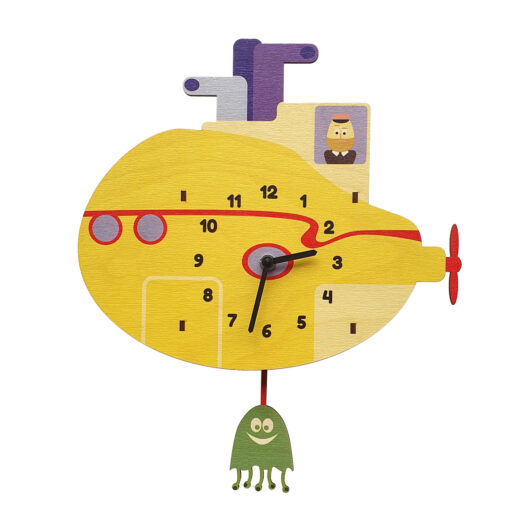 Submarinul galben ceas perete pendulă
