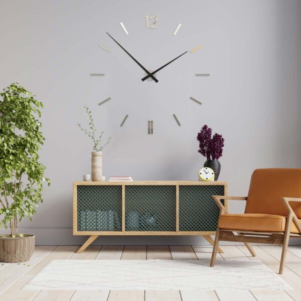Decor modern ceas segmente 3D oglinda