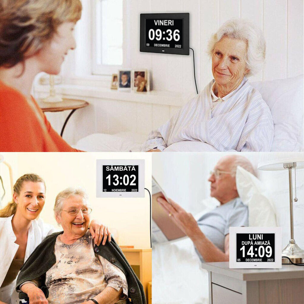 Ceasuri pentru persoane cu demență și Alzheimer - Reduceți anxietatea și confuzia Casa de batrani calendar digital