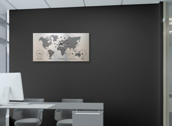 Birou modern cu ceas perete WorldSync