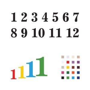 Set complet cifre arabe 1-12 font News pentru ceas cu paletar culori - lemn plexiglass oglindă vopsit