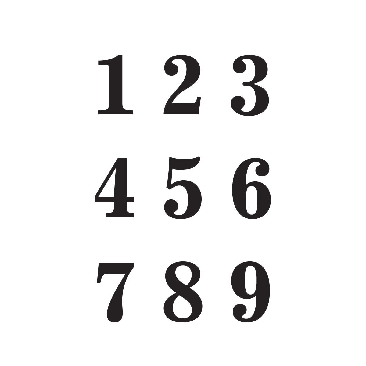 Cifre arabe pentru ceas, Font News - Set 1-12 - 3-4mm lemn/plexiglass Cifre arabe individuale 1-9 font News tăiate laser 3-4mm pentru ceas DIY personalizat