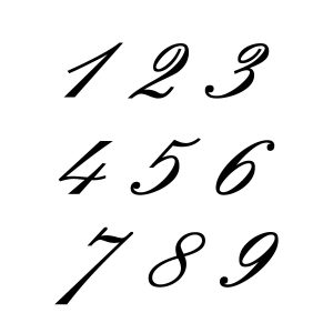 Cifre arabe individuale 1-9 font Palace tăiate laser 3-4mm pentru ceas DIY personalizat