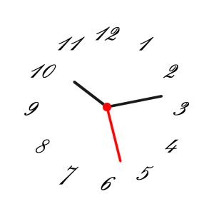 Exemplu aplicare cifre arabe font Palace pe cadran ceas alb - rezultat final montaj DIY