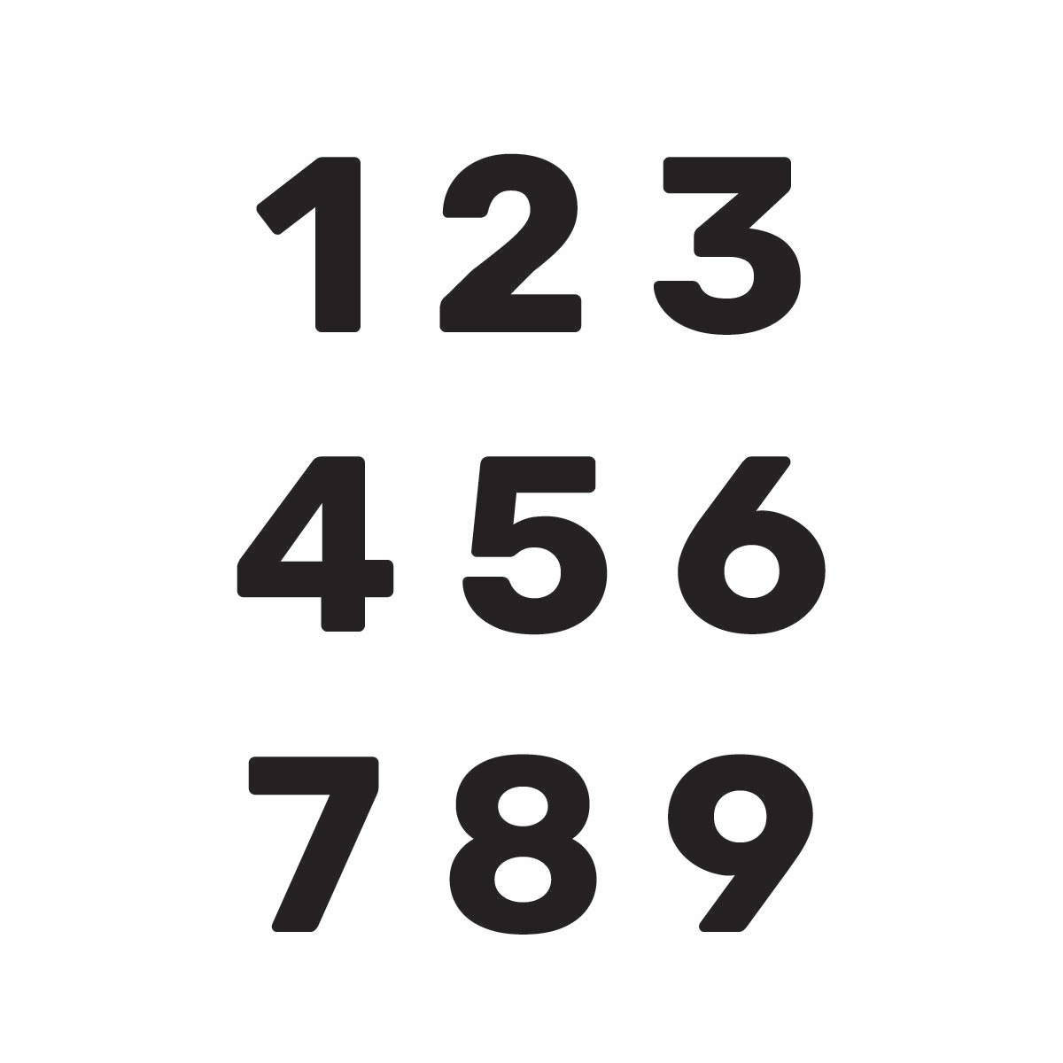 Cifre arabe pentru ceas, Font Rubik - Set 1-12 - 3-4mm lemn/plexiglass Cifre arabe individuale 1-9 font Rubik tăiate laser 3-4mm pentru ceas DIY personalizat