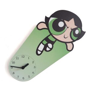 Ceas de perete Powerpuff Girls Buttercup verde 32 cm camera copii