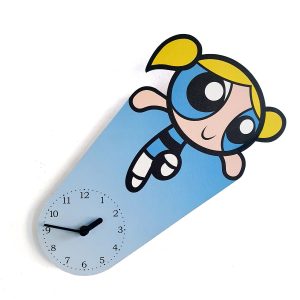 Ceas de perete Bubbles Fetițele Powerpuff Girls albastru 32 cm cadou copii