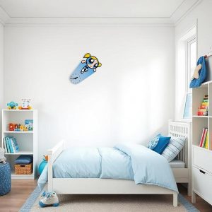 Ceas Powerpuff Bubbles albastru decoratiune perete camera fetite